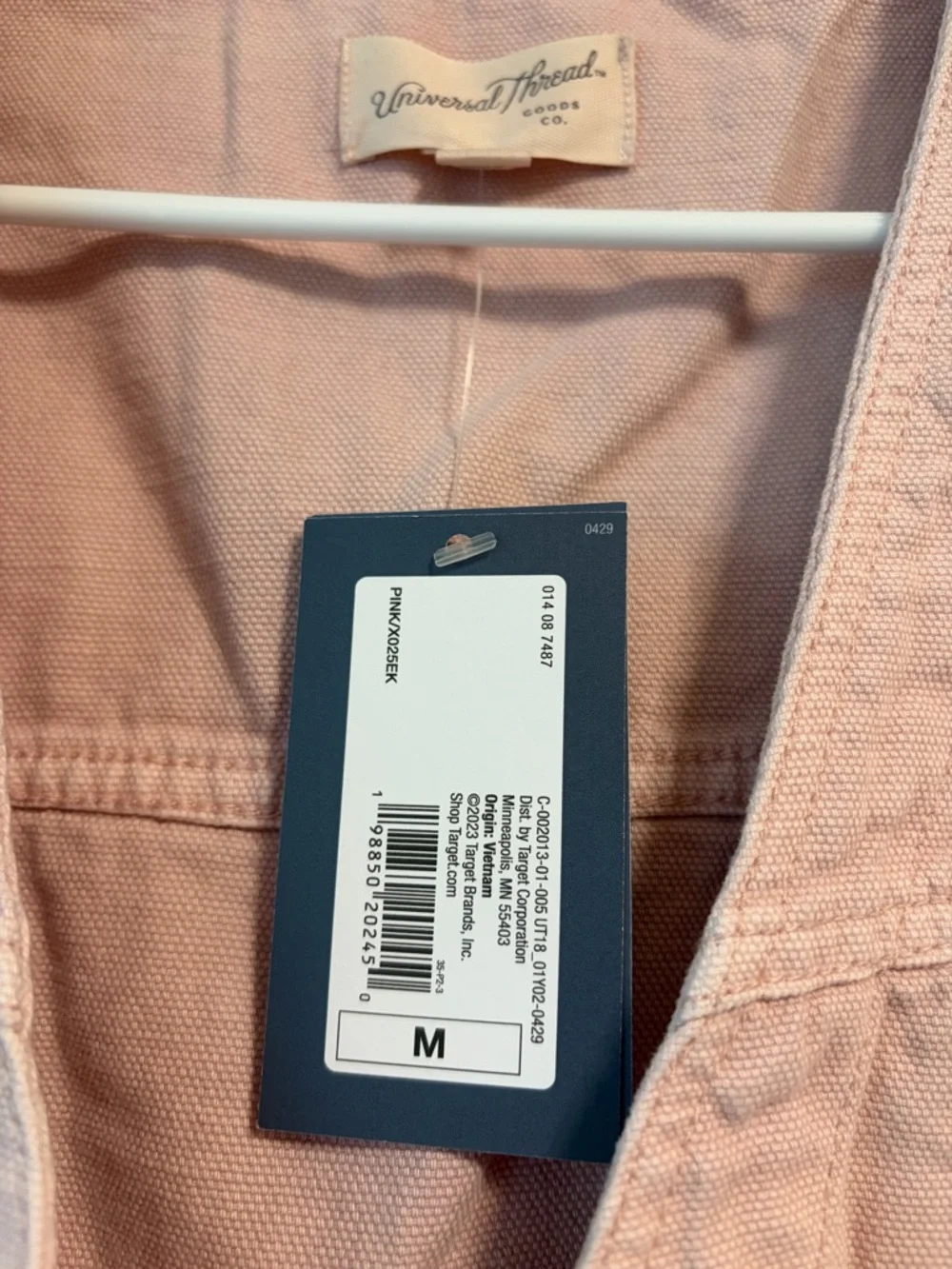 NWT - Women’s Universal Thread Pink Tie Utility Vest - Size Medium (oversized) - Picture 3 of 4